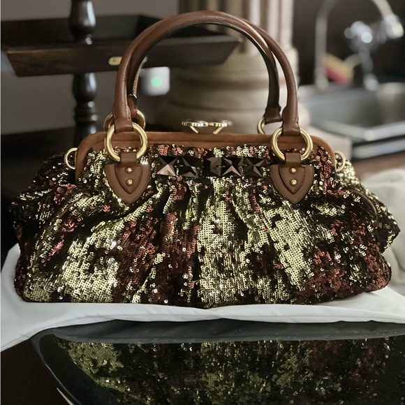 ✅❤️Rare✅Iconic MARC JACOBS
Bronze Sequined New York Rocker Stam Bag✅❤️ - Picture 4 of 15